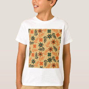 Retro  70s Bloemblaadjes Patroon T-shirt