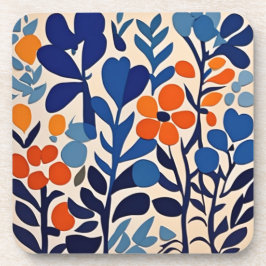 retro 70's bloemen bier onderzetter