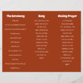 Retro 70s Bohemen Budget Tri-Fold Wedding Programm (Achterkant)