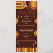 Retro 70's Bold Typography Rainbow Arch Wedding Menu (Voorkant)