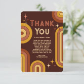 Retro 70's Bold Typography Rainbow Arch Wedding Th Bedankkaart (Staand voorkant)