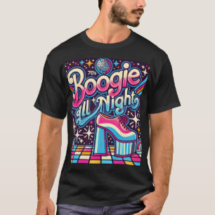 Retro 70s Boogie All Night Disco-thema Art Print T-shirt