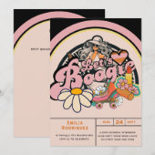 Retro 70s Boogie Disco Dancing Bridal Bachelorette Kaart (Voorkant / Achterkant)