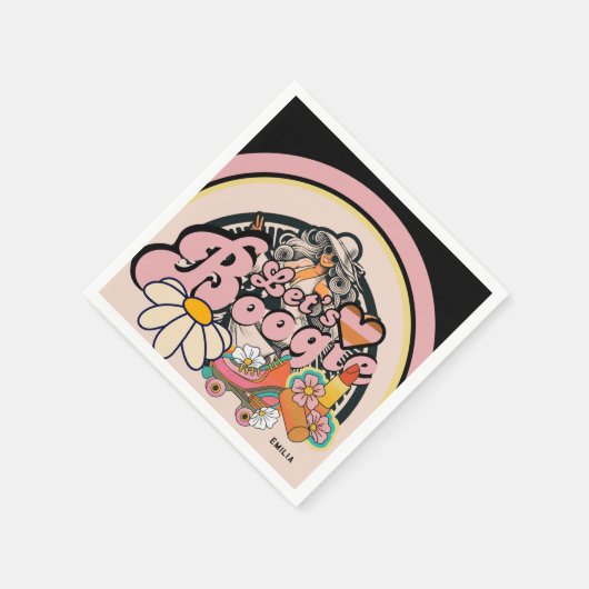 Retro 70s Boogie Disco Dansen Bruids Bruidsmeisjes Servet (Hoek)