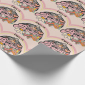 Retro 70s Boogie Disco Dansende Bruids Bachelorett Cadeaupapier (Hoek)