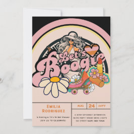 Retro 70s Boogie Disco Dansende Bruids Bruidsmeisj Kaart