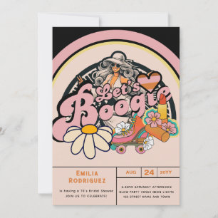 Retro 70s Boogie Disco Dansende Bruids Bruidsmeisj Kaart