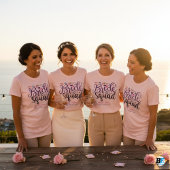 Retro 70s Bride Squad Bridesmaid Name Bachelorette T-shirt
