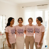 Retro 70s Bride Squad Bridesmaid Name Bachelorette T-shirt