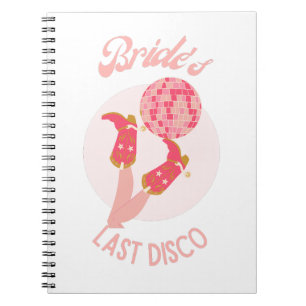 Retro 70s Bruid's Laatste Disco Bachelorette-feest Notitieboek