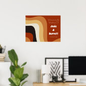 Retro 70s bruiloft verbrand Sinaasappel Groovy Wel Poster (Thuiskantoor)