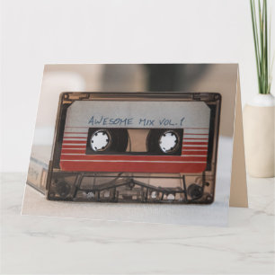 RETRO 70s CASSETTEBANDJE BIRTHDAY WENSKAARTEN Kaart
