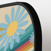 Retro 70s Daisy Flower Monogram Pickleball Paddle (Links Detail)