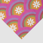 Retro  70s Daisy flower pattern on rainbow     Tissuepapier (Detail)