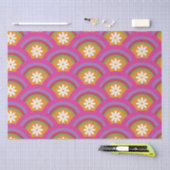Retro  70s Daisy flower pattern on rainbow     Tissuepapier (Craft)