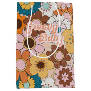 Retro 70s Daisy Groovy Baby Floral  60s Medium Cadeauzakje