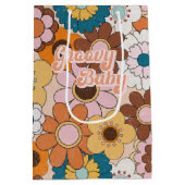 Retro 70s Daisy Groovy Baby Floral 60s Medium Cadeauzakje (Achterkant)