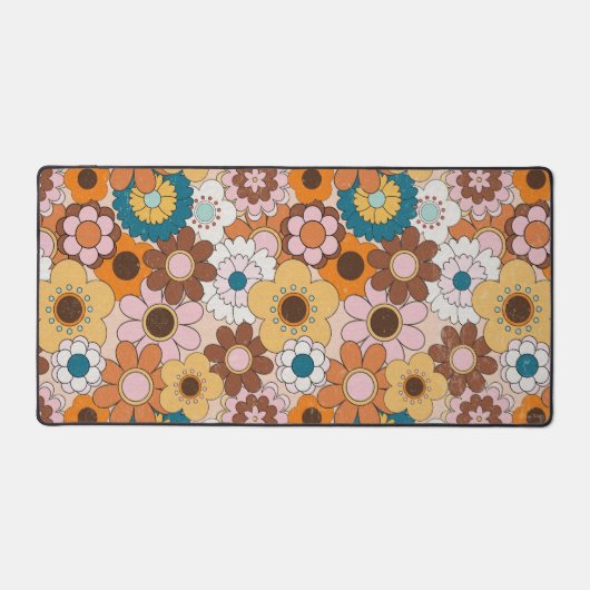 Retro 70s Daisy Groovy Bloemen  Home Kantoor Bureaumat (Voorkant)