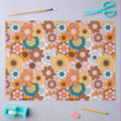 Retro 70s Daisy Groovy Floral  ontkoppeling Tissuepapier (Craft)