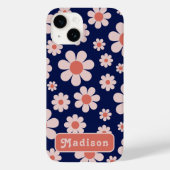 Retro  70s Daisy Pattern Groovy Naam toevoegen Case-Mate iPhone Case (Achterkant)