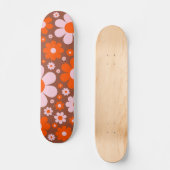 Retro 70s Daisy Sinaasappel gepersonaliseerd Skateboard (Voorkant)