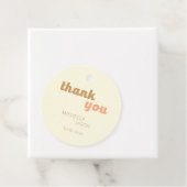 Retro 70s Design Cream Wedding Custom Dank u Bedankjes Labels (In situ)