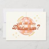 Retro 70s Disco Custom Bridesman Proposal Kaart (Voorkant)