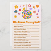 Retro 70's Disco die het Baby shower van mama kent Briefpapier (Voorkant / Achterkant)