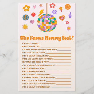 Retro 70's Disco die het Baby shower van mama kent Briefpapier