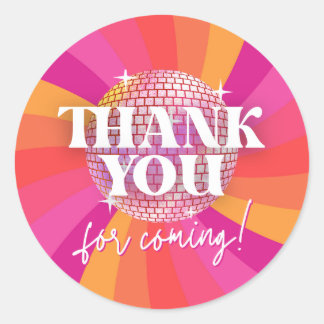 Retro 70s Disco Feest Bedankjes, SARA Ronde Sticker