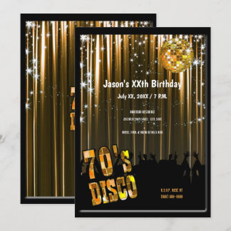 Retro 70's Disco Feest Uitnodiging