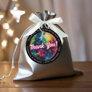 Retro 70's Feest Disco Bal Glans Bruiloft Bedankjes Labels