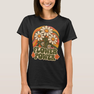 Retro 70s Flower Power Madelgrafiek Retro Groovy T-shirt