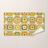 Retro 70s geometrisch patroon in warme tinten bad handdoek (Handdoek)