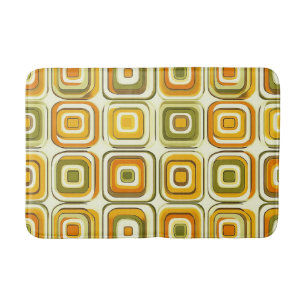 Retro 70s geometrisch patroon in warme tinten badmat