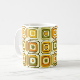 Retro 70s geometrisch patroon in warme tinten koffiemok