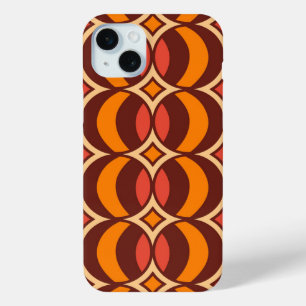 Retro 70s Geometrisch Wereldbol Herfst iPhone 15 Mini Hoesje