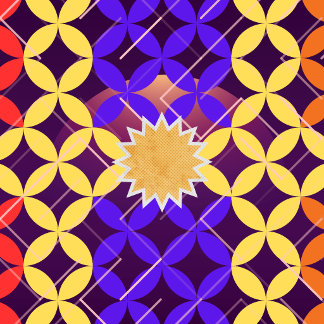 Retro 70s geometrische zonburst-patroon wandklok vierkante klok