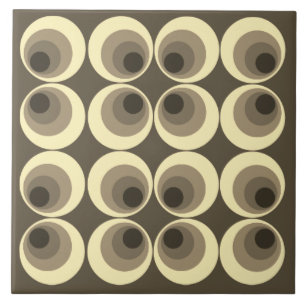  retro 70s Grijze cirkels Tegel Tegeltje