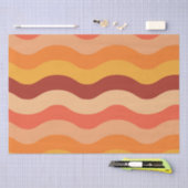 Retro 70s groovy abstracte golven oranje en geel tissuepapier (Craft)