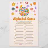 Retro 70's Groovy Alphabet Baby shower Game Briefpapier (Voorkant)