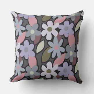 Retro 70s Groovy Bloem- en Bladpatroon Kussen