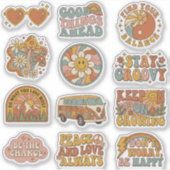 Retro 70s Groovy Boho Decals Sticker Pack (Devant)