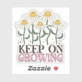 Retro 70s Groovy Daisy Keep On Growing Sticker (Vel)