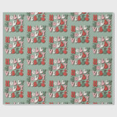 Retro 70s Groovy en Bright Santa Claus Cadeaupapier (Vlak)