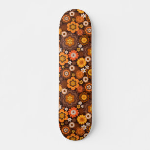  Retro 70s Groovy Floral patroon Skateboard