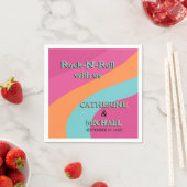 Retro 70s Groovy Fuchsia Fun Wedding Servet (Insitu)