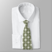 Retro 70s Groovy Groen Bruiloft Stropdas (Gebonden)