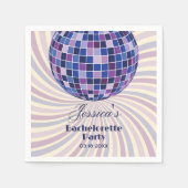 Retro 70s Groovy Laatste Disco vrijgezellenfeest Servet (Voorkant)