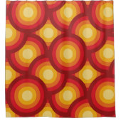 Retro 70s Groovy overlappende cirkels patroon Douchegordijn (Voorkant)